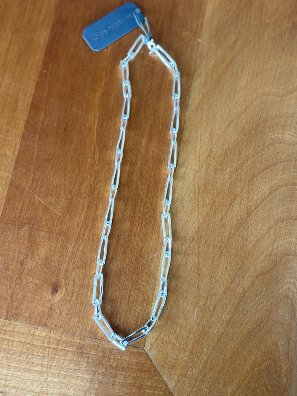 NWT ARGENTO VIVO Silver Paperclip Chain Necklace - Women Jewelry - Picture 1 of 5